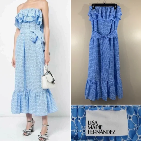 Lisa Marie Fernandez eyelet dress. Size 3=M - Picture 1 of 6